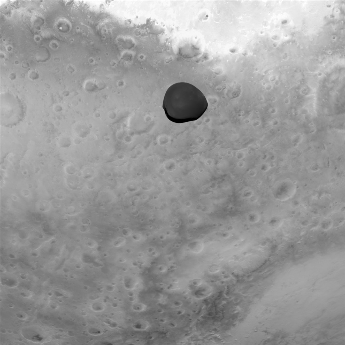 Hera Asteroid Mission Spies Mars's Deimos Moon Mars and Deimos by Hera's Asteroid Framing Camera ESA &copy;