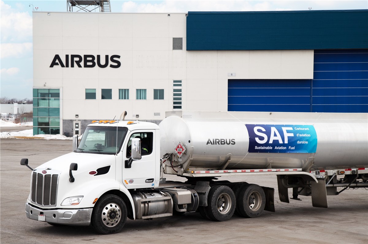 Airbus Canada Rolls Out SAF, Unlocking 100% SAF Capacity Across All Delivery Centres Worldwide SAF truck at Airbus Canada Airbus &copy;