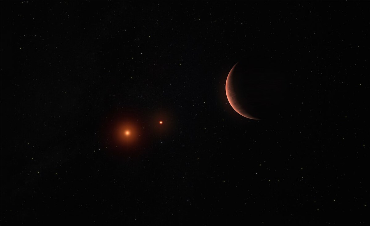 "Big Surprise": Astronomers Find Planet in Perpendicular Orbit Around Pair of Stars  European Southern Observatory (ESO) &copy;