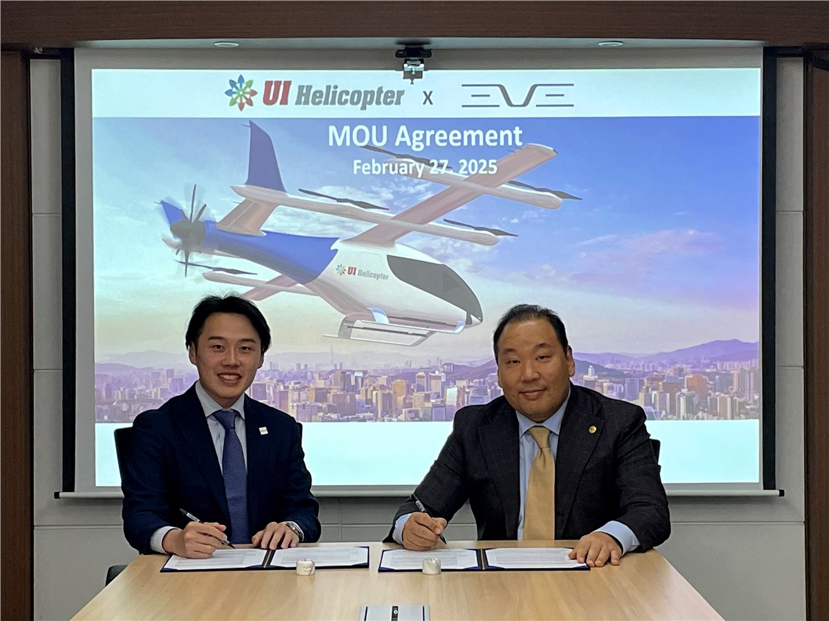 Eve Air Mobility and UI Helicopter Collaborate to Accelerate Advanced Air Mobility in South Korea  Eve Air Mobility &copy;