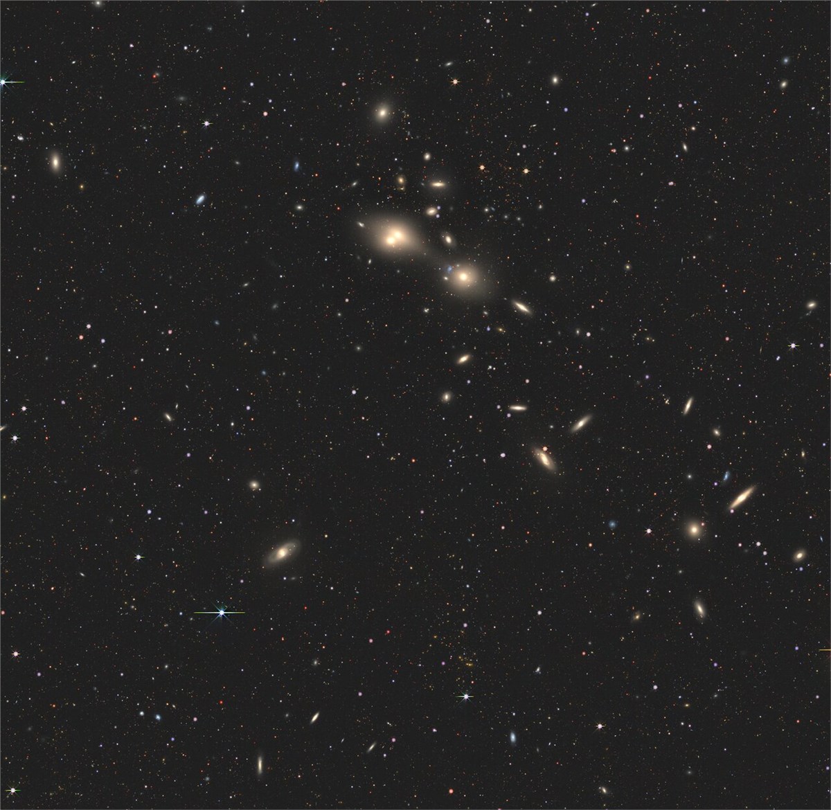 'Cosmic Joust': Astronomers Observe Pair of Galaxies in Deep-space Battle Wide-field view of region around a 'cosmic joust' European Southern Observatory (ESO) &copy;