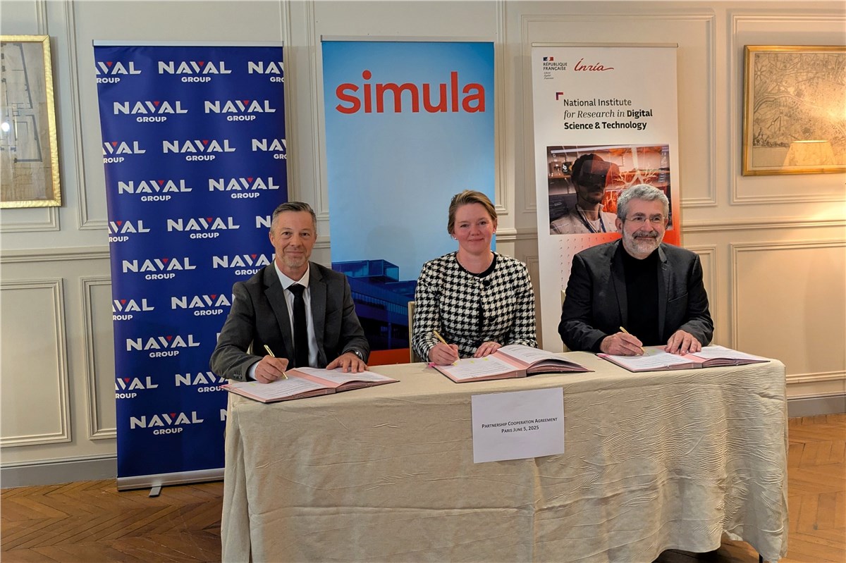 Naval Group, Inria and Simula Sign Partnership Cooperation Agreement to Strengthen Franco-Norwegian Research Cooperation in Defense Technology  Naval Group &copy;