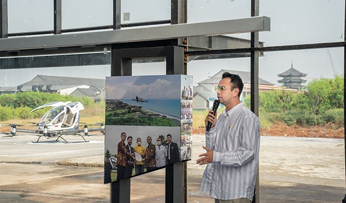 EH216-S Pilotless eVTOL Completes Debut Human-Carrying Flights in Indonesia, A Step Forward International Market Expansion  EHang &copy;