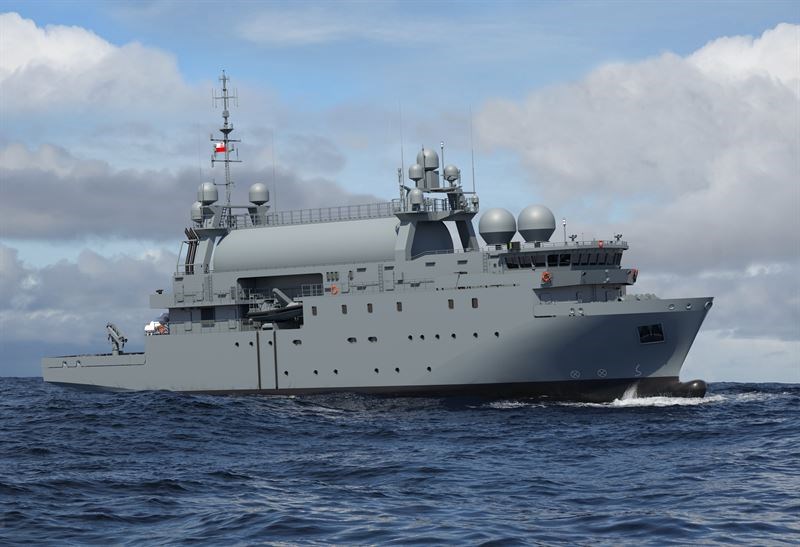 Saab Launches 1st Polish SIGINT Ship  Saab AB &copy;