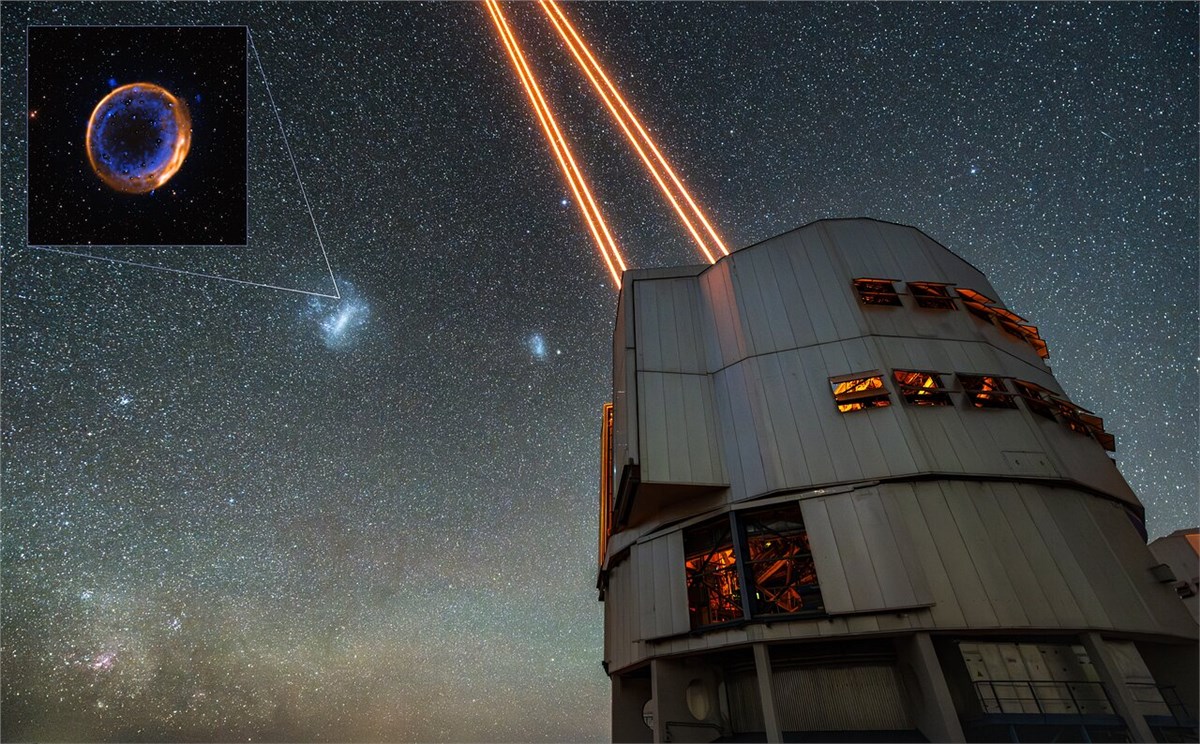 Double Detonation: New Image Shows Remains of Star Destroyed by Pair of Explosions Location of the supernova remnant SNR 0509-67.5 European Southern Observatory (ESO) &copy;