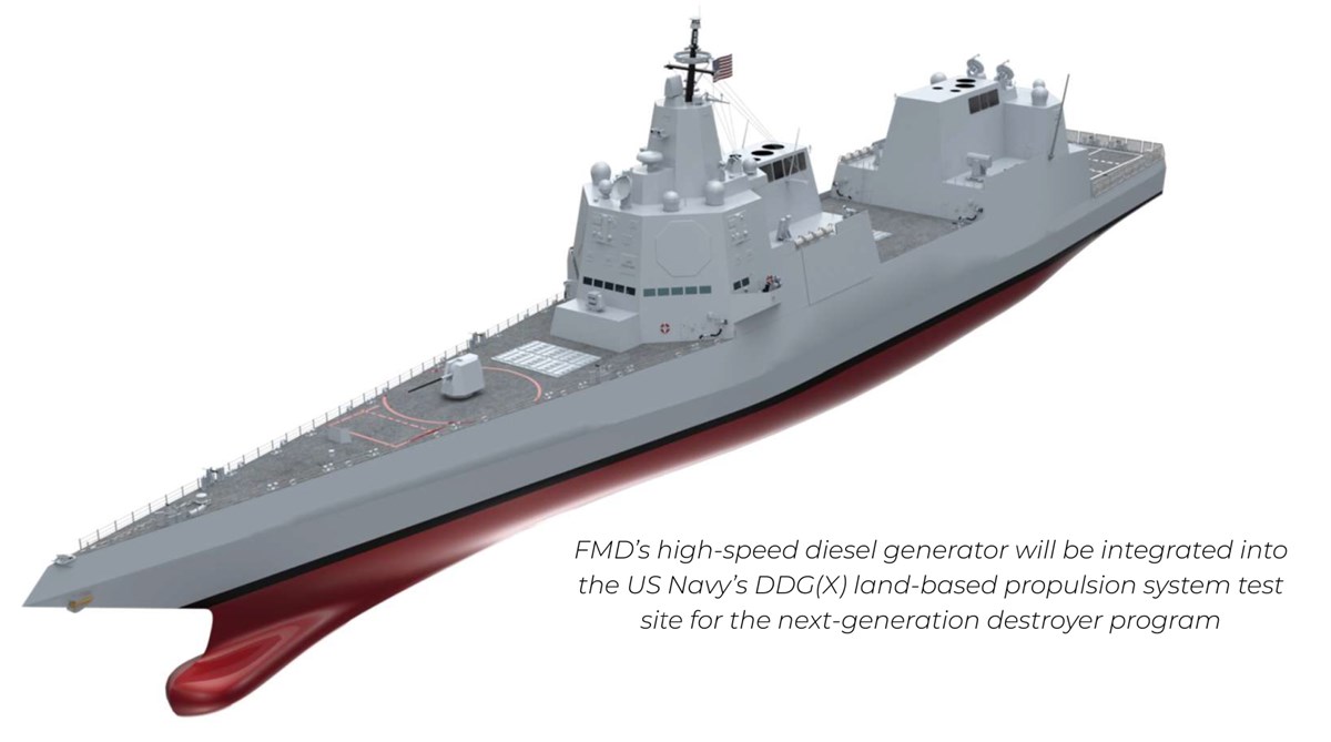 FMD Awarded Contract for FM 175D Engine to Support US Navy's DDG(X) Program  Fairbanks Morse Defense &copy;