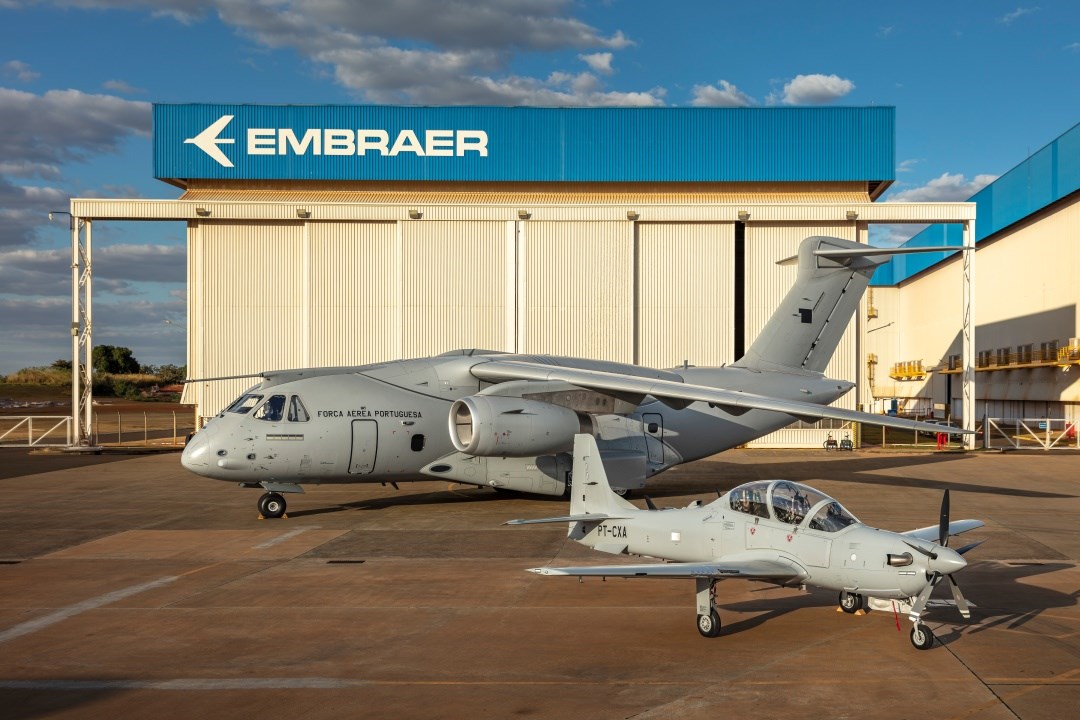 Embraer and Portuguese AF Celebrate Major Milestones With Delivery of the 3rd KC-390 and Maiden Flight of the A-29N  Embraer &copy;