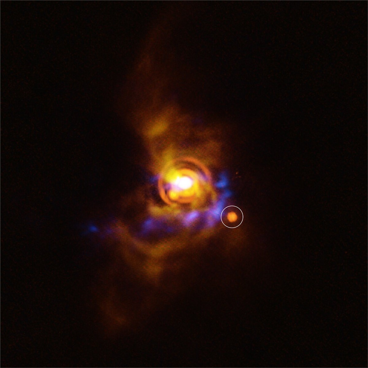 Astronomers Witness Newborn Planet Sculpting the Dust Around It Possible companion in disc of the star V960 Mon European Southern Observatory (ESO) &copy;