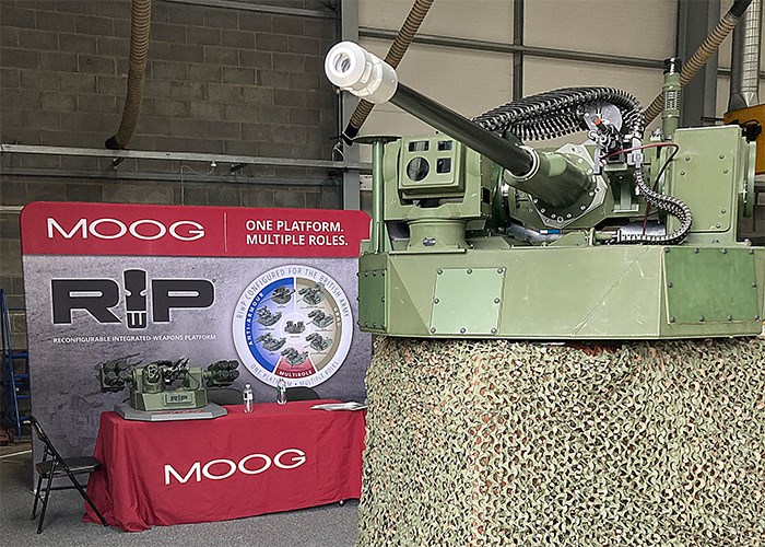 Moog Displays 30x173mm Bushmaster Cannon Variant of RIwP in UK for 1st Time  Moog Inc. &copy;