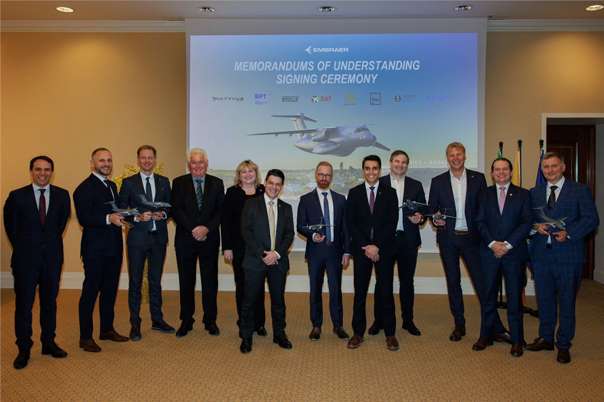 Embraer Defense Europe Signs Strategic MoUs With Lithuanian Partners Strengthening Aerospace Cooperation and Innovation  Embraer &copy;