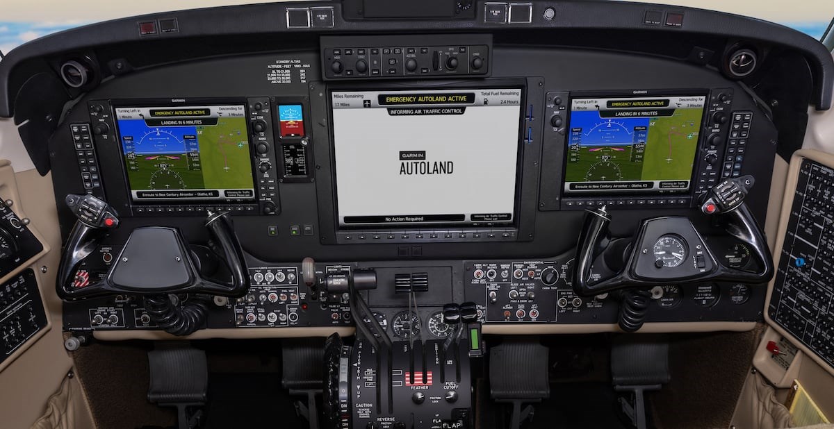 Garmin Autoland and Autothrottle Now Certified for Retrofit Installations in Select Beechcraft King Air 350 Aircraft  Garmin International Inc. &copy;
