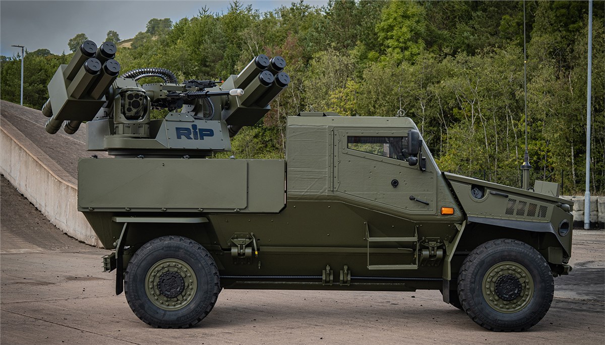 Moog and General Dynamics UK Unveil Specialist Air Defence Foxhound with RIwP Turret  Moog Inc. &copy;