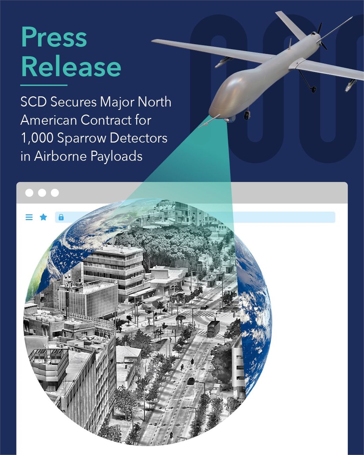 SCD Secures Major North American Contract for Approximately 1,000 Sparrow cooled IR Detectors for Airborne Payloads  SCD - SemiConductor Devices &copy;