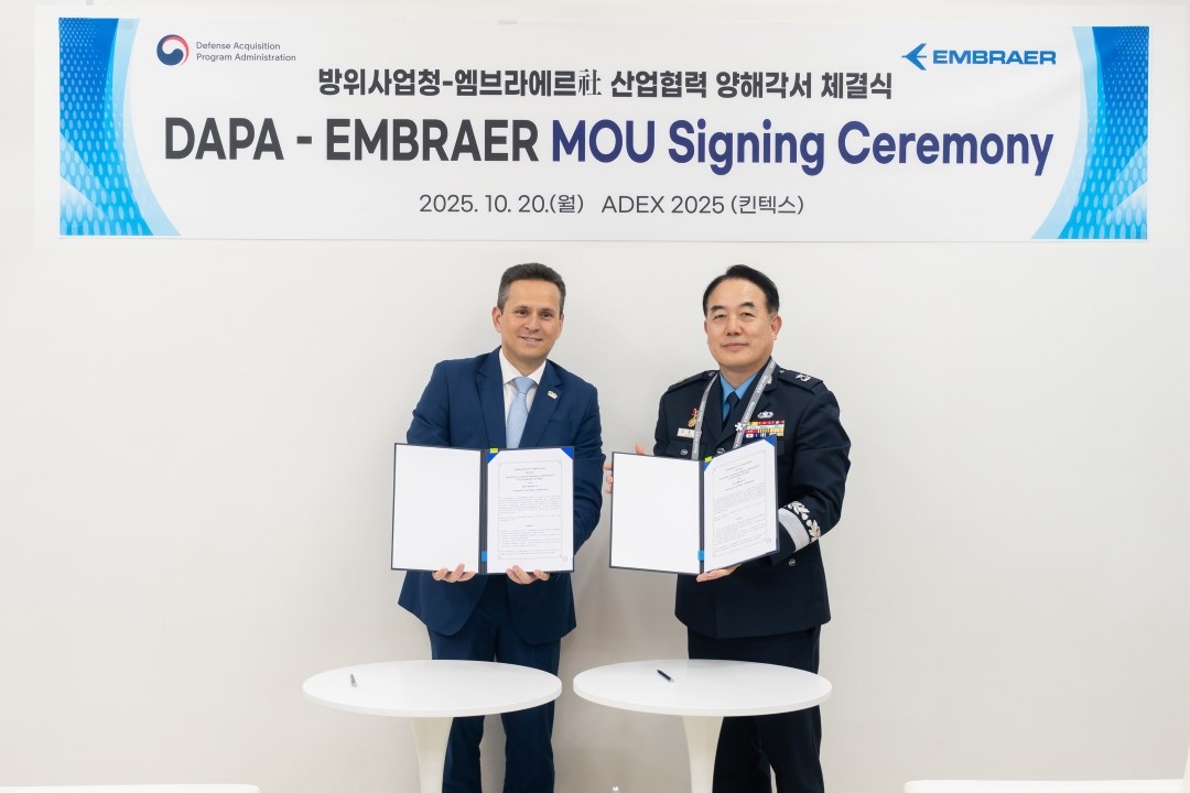 Embraer signs MoU with South Korea's Defense Acquisition Program Administration (DAPA)  Embraer &copy;