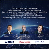 Airbus, Leonardo and Thales Sign MoU to Create a Leading European Player in Space