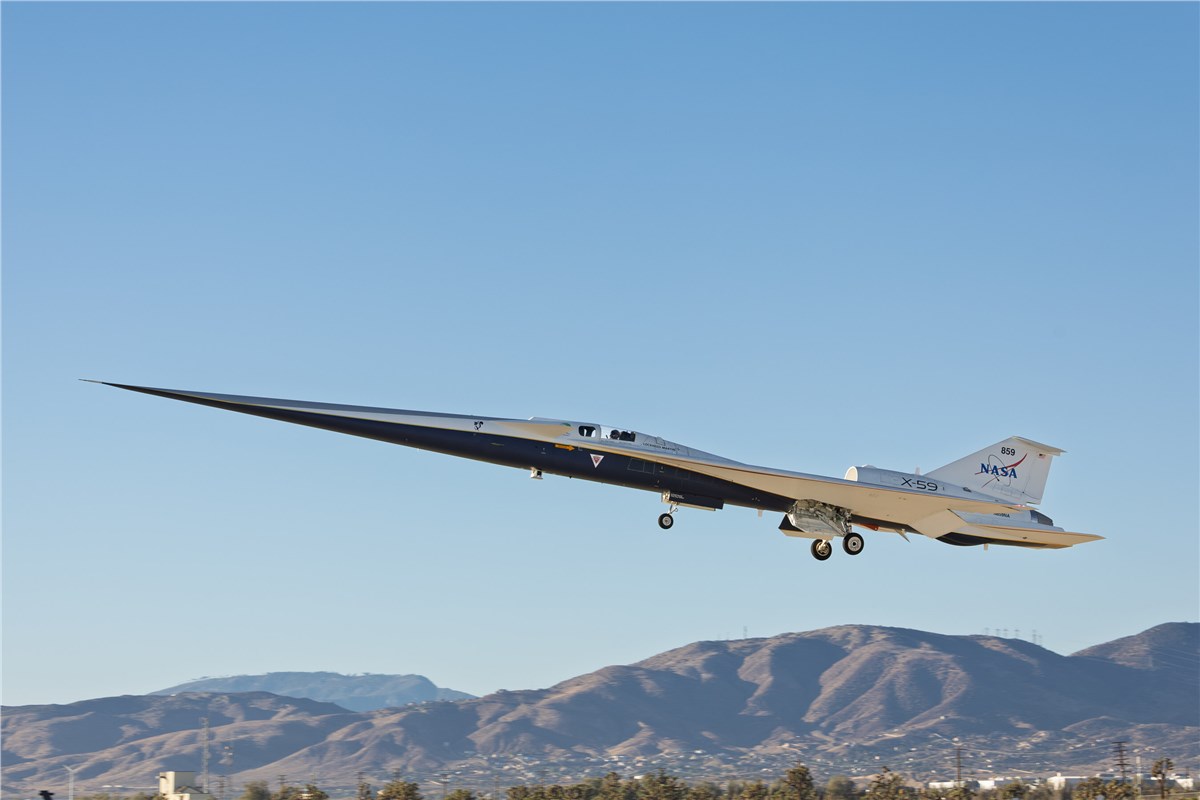 X-59 Soars: A New Era in Supersonic Flight Begins Lockheed Martin X59 First Flight Lockheed Martin Corporation &copy;