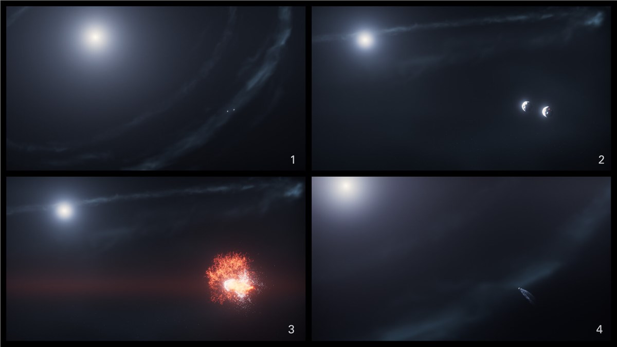 Hubble Sees Asteroids Colliding Around Nearby Star Fomalhaut cs2 (artist's concept) NASA, ESA, STScI, R. Crawford (STScI)  &copy;