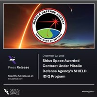 Sidus Space Awarded Contract Under MDA's SHIELD IDIQ Program