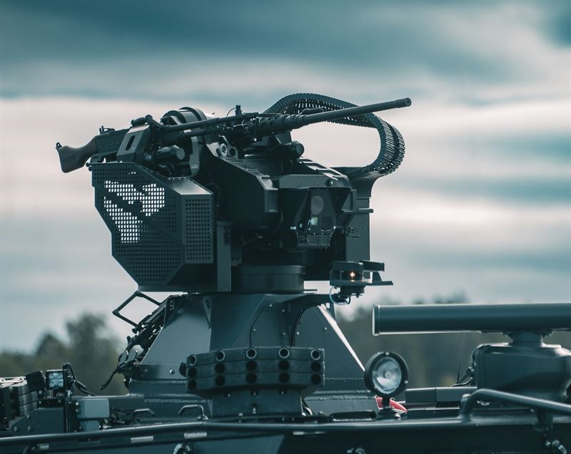 Saab Receives Order for Trackfire Remote Weapon Station Saab Trackfire RWS on CB90 Saab AB &copy;