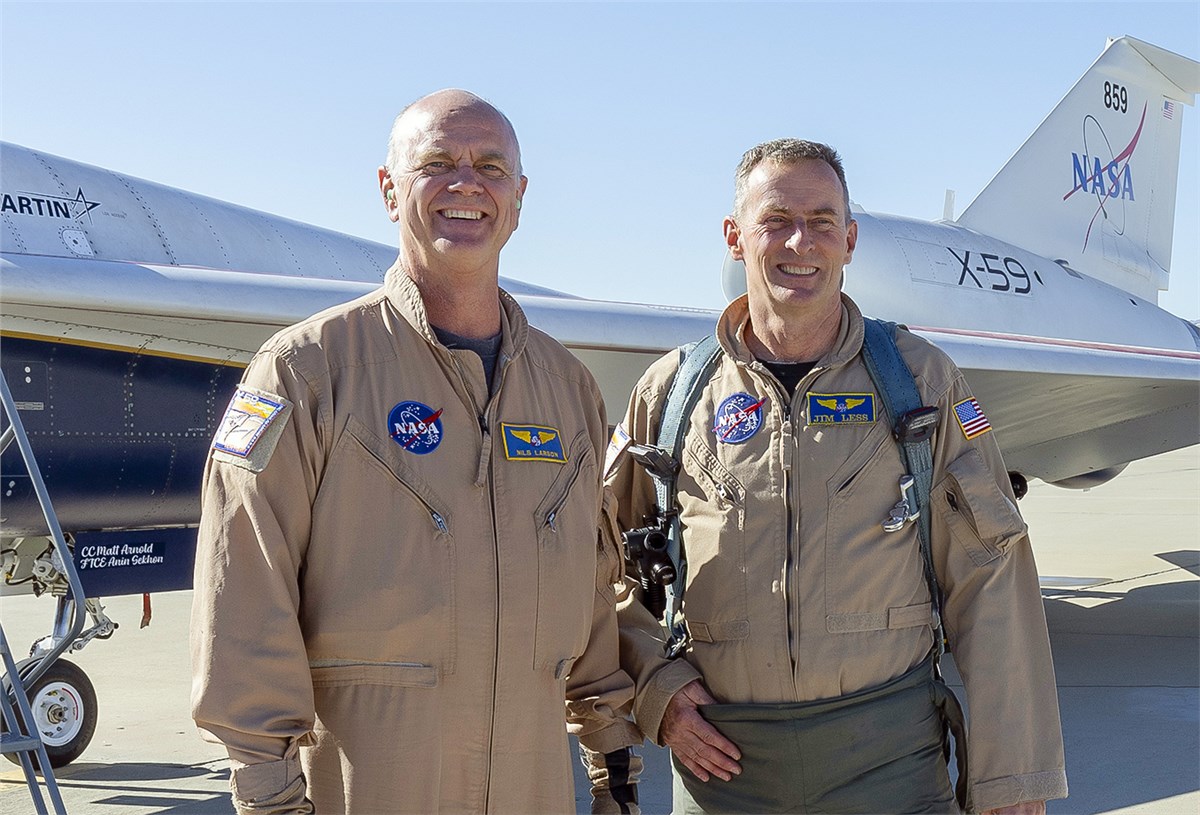 NASA Chase Aircraft Ensures X-59's Safety in Flight  NASA/Genaro Vavuris &copy;