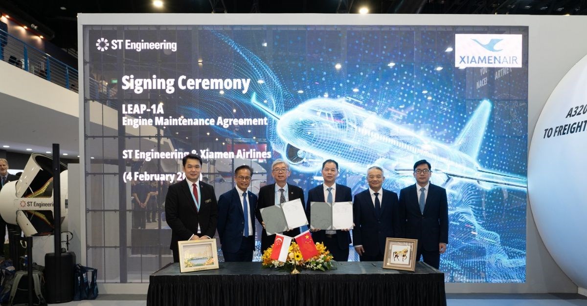 ST Engineering Signs Multi-Year Agreement with Xiamen Airlines for 1st CFM LEAP-1A PRSV Service  ST Engineering &copy;