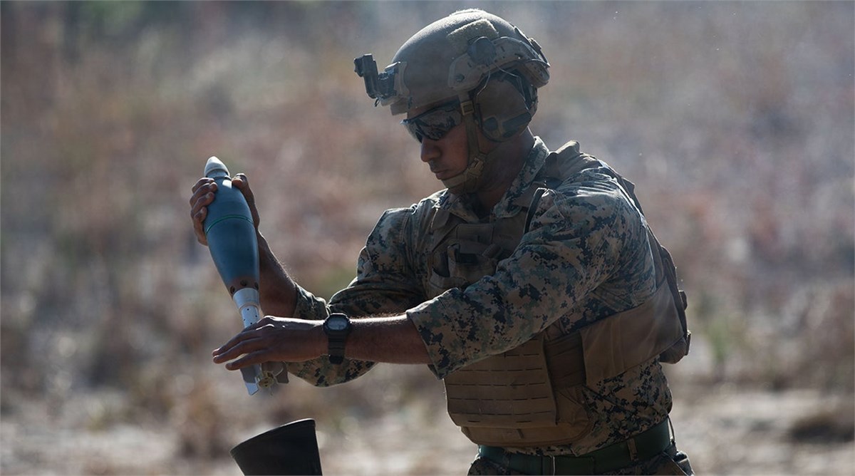 L3Harris Achieves Record-Breaking Fuzing Delivery Milestone US Marine loads a round in an 81 mm mortar system U.S. Marines &copy;