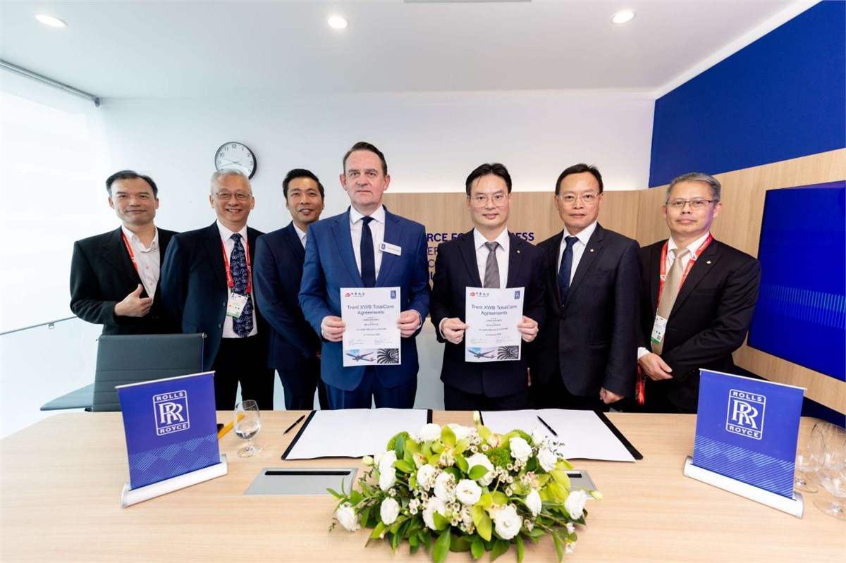 Rolls-Royce Signs TotalCare Agreements with China Airlines for 36 Trent XWB Engines  Rolls-Royce &copy;