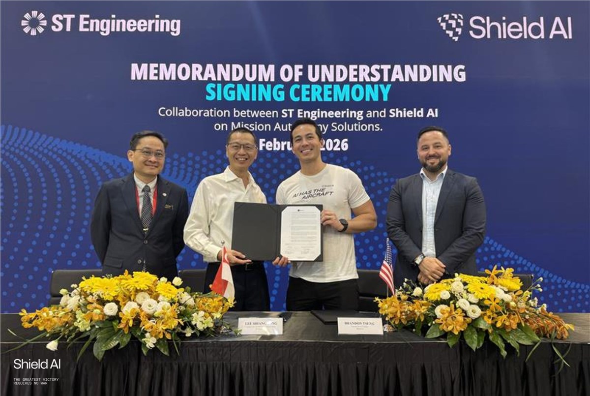 Shield AI and ST Engineering Sign MoU to Boost Next-Gen Autonomous Defense Capabilities  Shield AI &copy;
