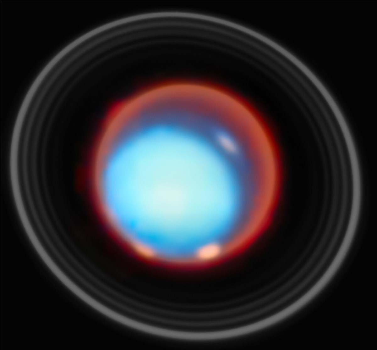 Webb Maps Uranus's Mysterious Upper Atmosphere Uranus (January 2025) ESA/Webb, NASA, CSA, STScI, P. Tiranti, H. Melin, M. Zamani (ESA/Webb)  &copy;