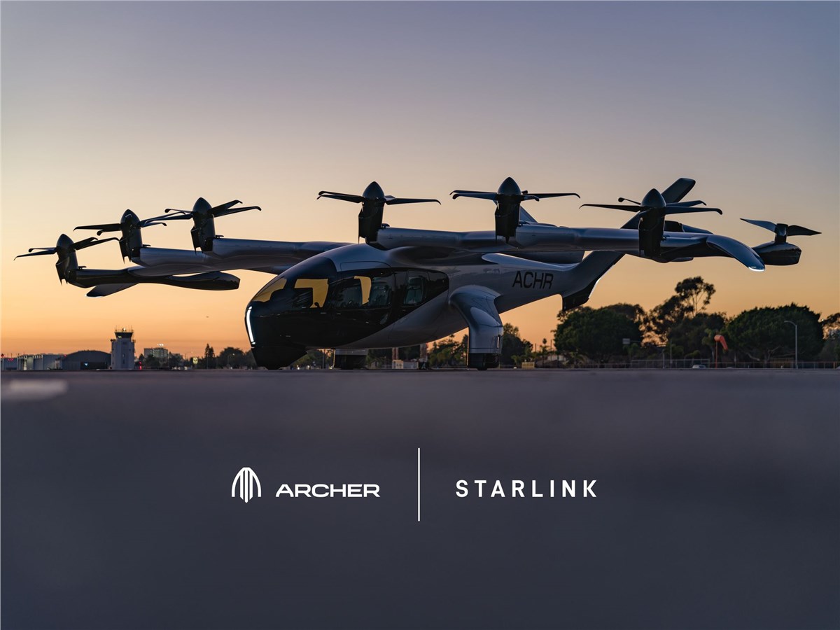 Industry-1st: Archer to Bring Starlink On Board Midnight Air Taxis  Archer Aviation &copy;