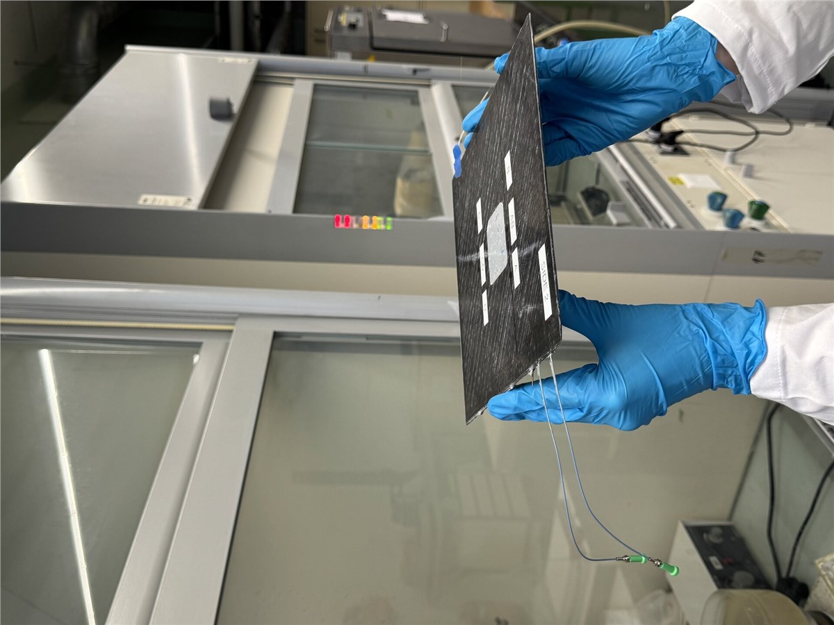 Self-Repairing Spacecraft Could Change Future Missions Cassandra demonstrator panel in a laboratory CompPair  &copy;