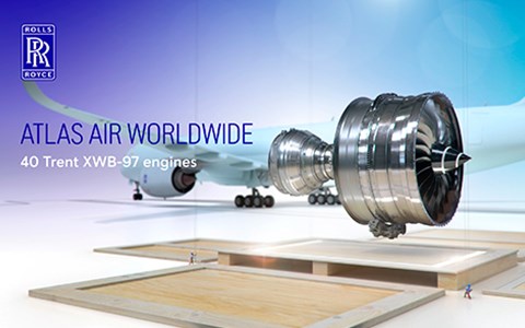 Atlas Air Worldwide Orders 40 Trent XWB-97 Engines to Power 20 A350F  Rolls-Royce &copy;