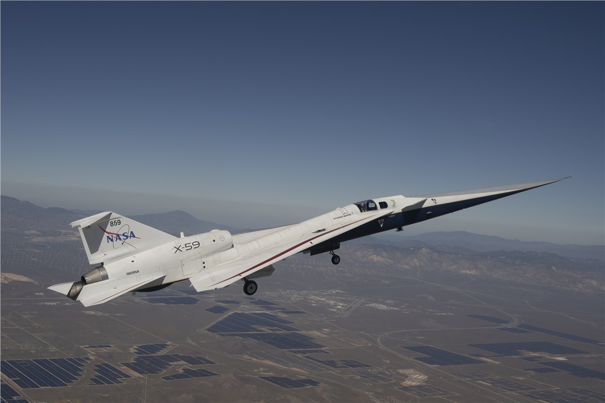 NASA's X-59 Experimental Supersonic Aircraft Makes 2nd Flight  NASA/Jim Ross &copy;