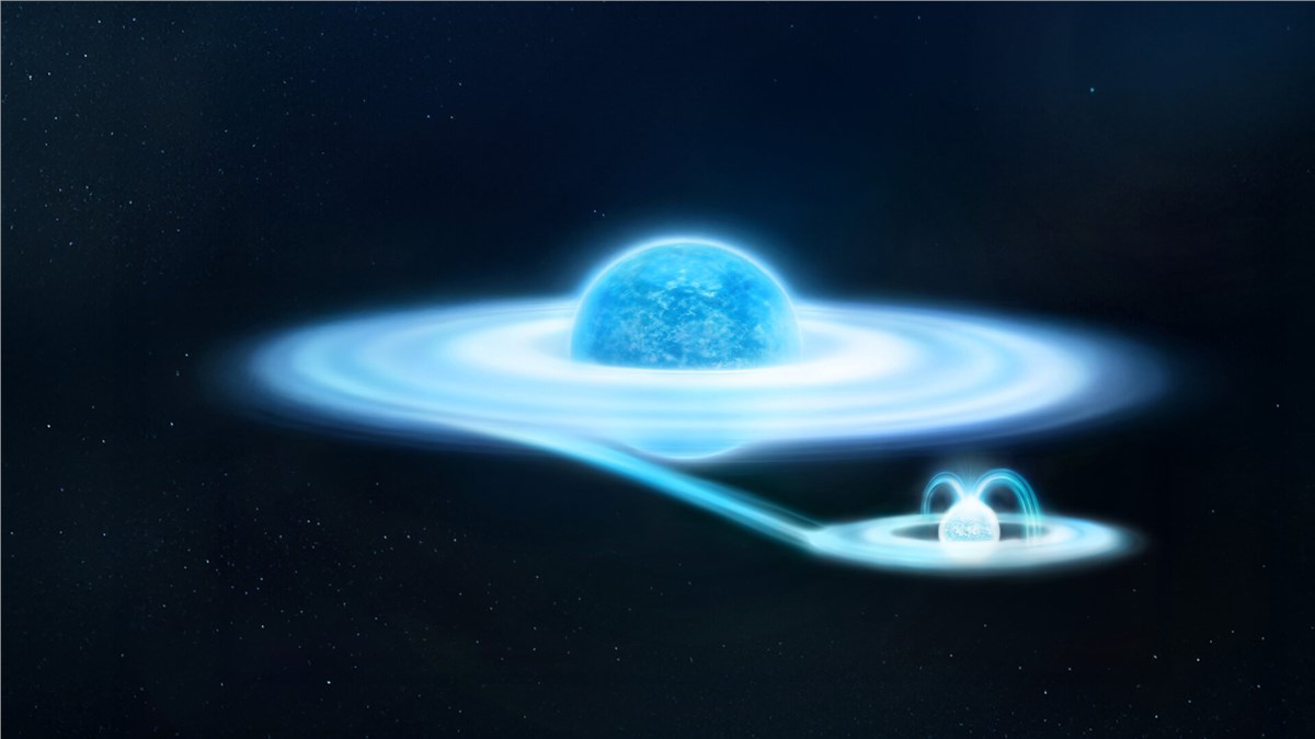 XRISM Solves Famous Star's 50-year Mystery Gamma-Cas and its hungry white dwarf companion ESA, Y. Naze &copy;