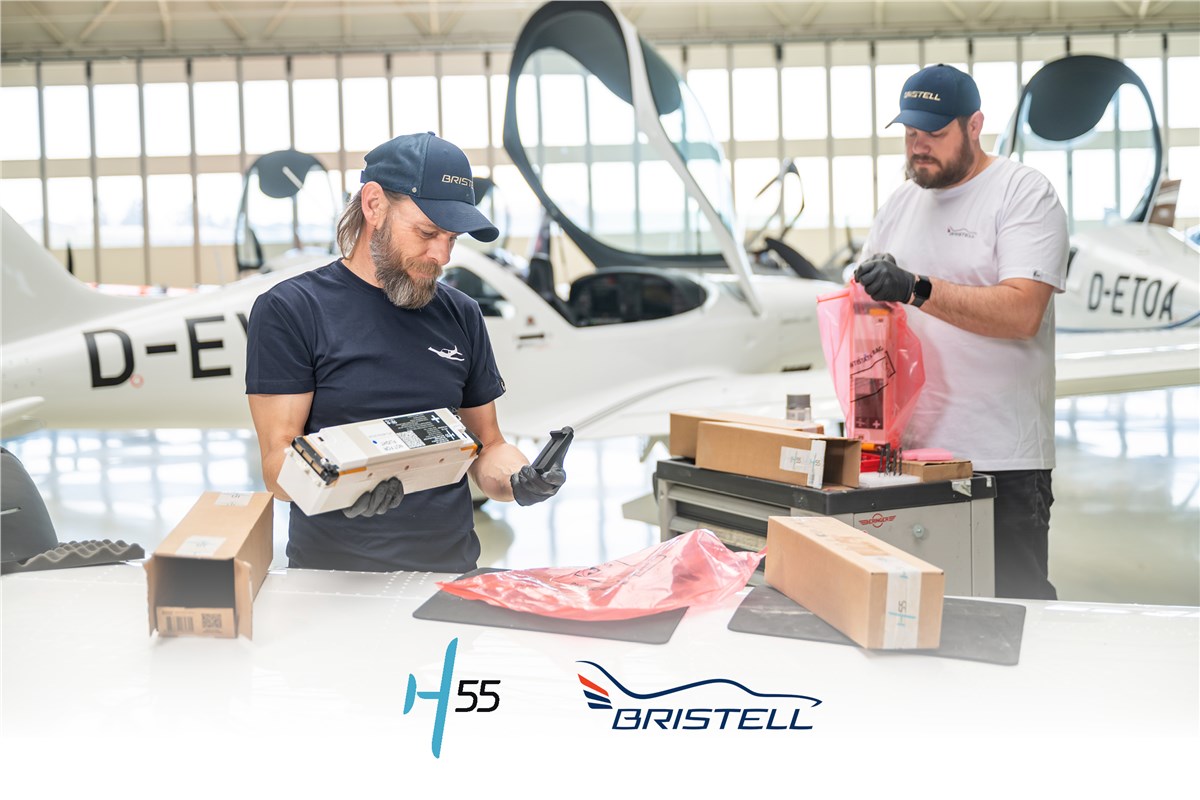 H55 Delivers First Commercial, Certifiable Propulsion Battery Modules to BRM Aero for the Bristell B23 Energic Program  H55 &copy;