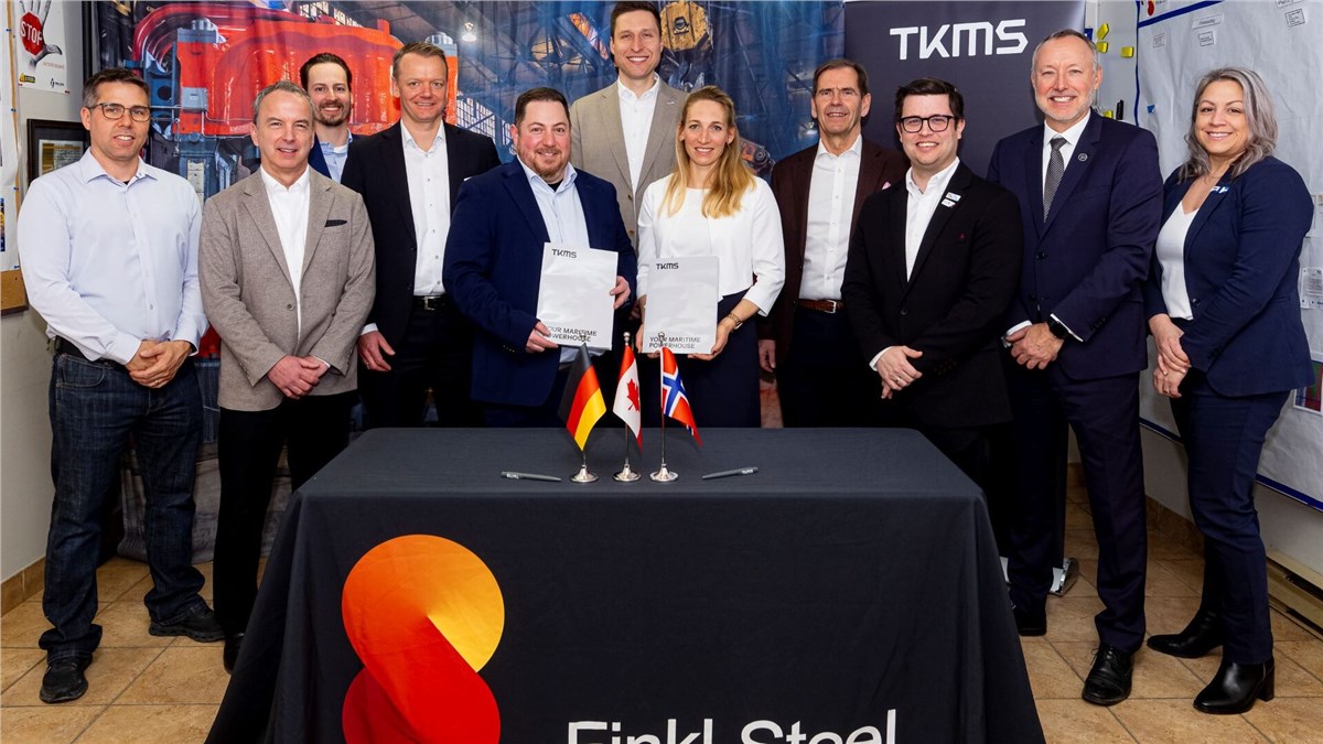 TKMS and Finkl Steel - Sorel Sign Teaming Agreement to Explore Cooperation on Strategic Materials for the Canadian Patrol Submarine Project  thyssenkrupp Marine System &copy;
