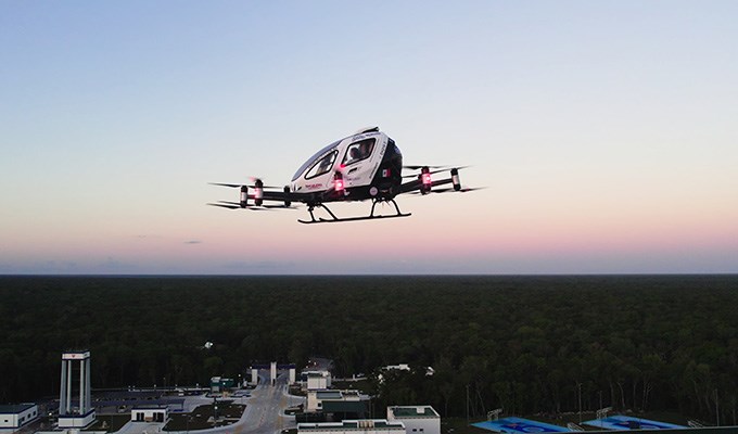 EHang EH216-S Conducts 1st People-Carrying Flights in Mexico and Latin America at FAMEX Tulum Air Show 2026  EHang &copy;