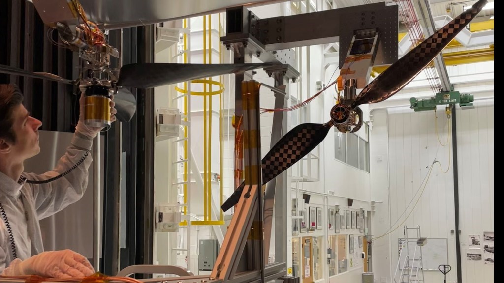 NASA Pushes Next-Gen Mars Helicopter Rotor Blades Past Mach 1  NASA/JPL-Caltech &copy;