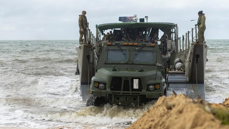 Army Proves HIMARS Deployability from Ship to Shore  Private Alli Craig &copy;