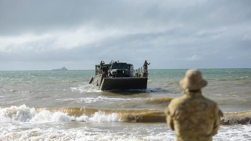 Army Proves HIMARS Deployability from Ship to Shore  Private Alli Craig &copy;